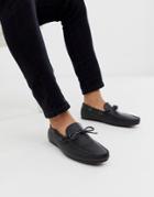 Asos Design Driving Shoes In Black Soft Leather - Black