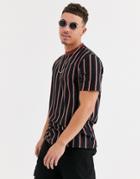 Only & Sons T-shirt In Black Vertical Stripe