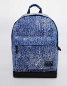 Nicce Backpack In Cracked Print - Blue