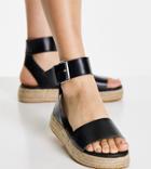 Topshop Wide Fit Paradise Espadrille Sandals In Black