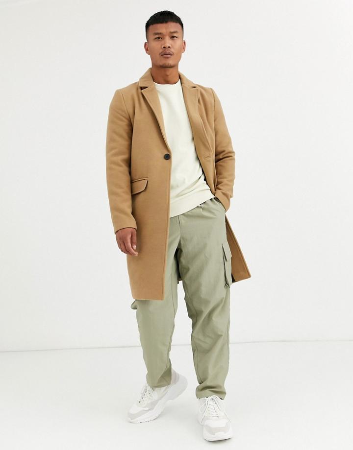 Good For Nothing Overcoat In Camel-stone