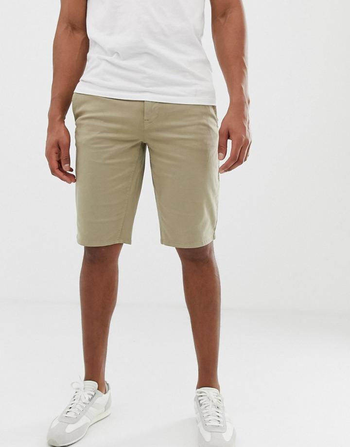 Boss Schino Slim Fit Shorts In Beige - Beige