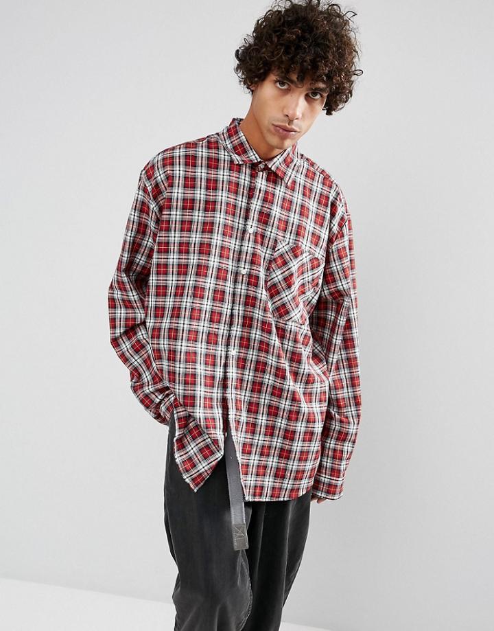 Dead Vintage James Skater Fit Checked Shirt - Beige