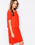 Y.a.s Trine Double Layer Shift Dress - Red