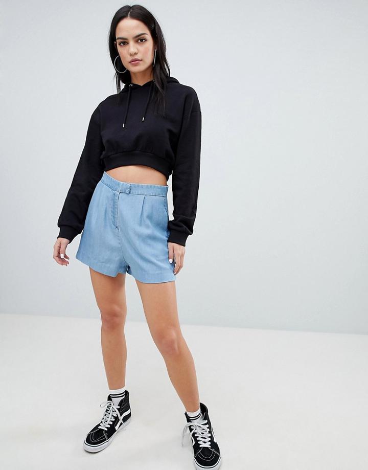 Asos Design Denim Tailored Soft Short Two-piece - Blue