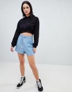 Asos Design Denim Tailored Soft Short Two-piece - Blue