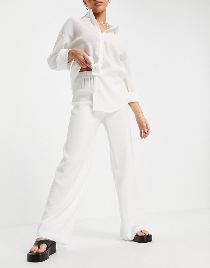 Na-kd Loose Fit Pants In Off White - Part Of A Set