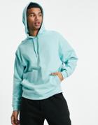 Asos Design Oversized Hoodie In Aqua Blue