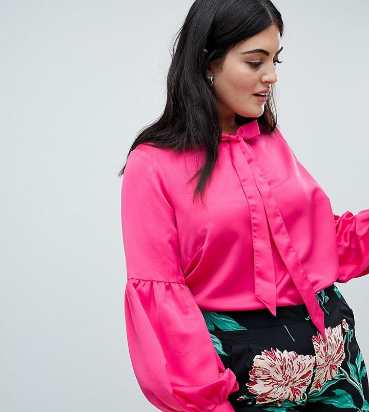 Junarose Pussybow Tie Blouse - Pink