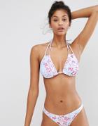 Asos Fuller Bust Mix And Match Posy Floral Print Soft Triangle Bikini Top Dd-f - Posy Floral