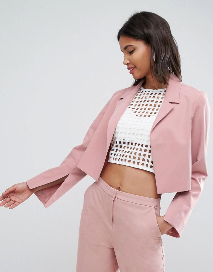 Asos Mix & Match Crop Blazer - Pink