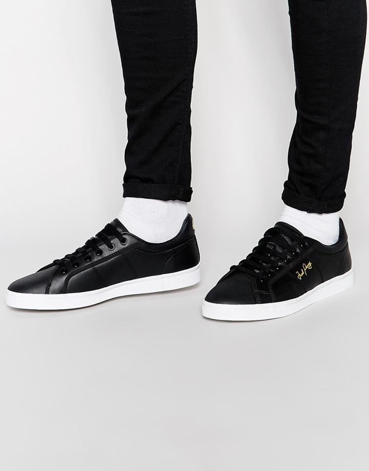 Fred Perry Sidespin Leather Sneakers - Black