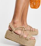 Raid Wide Fit Tinly Flatform Rope Sandals In Natural-neutral