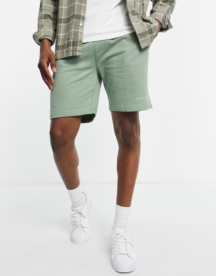 Good For Nothing Jersey Shorts In Sage-green