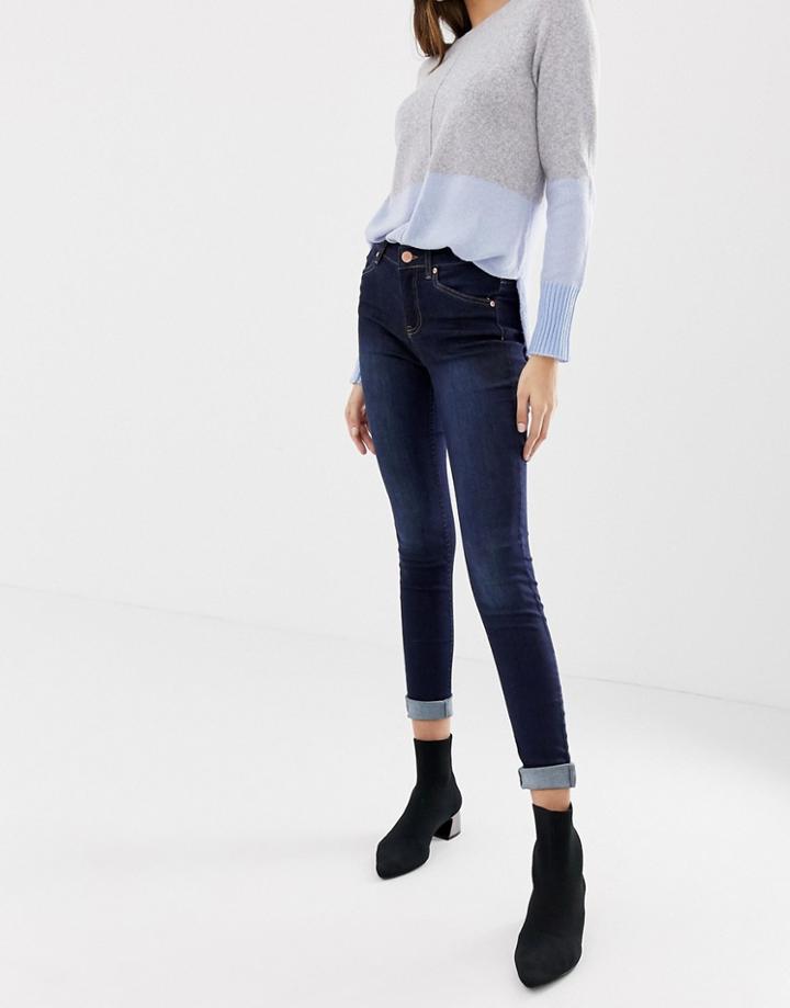 Oasis Mid-rise Skinny Jeans In Dark Wash - Blue