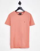 Tommy Hilfiger Icon Logo Stretch Slim Fit T-shirt In Pink