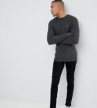 Farah Ludwig Twisted Marl Cable Jumper In Charcoal - Gray