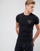 Armani Jeans Extra Slim Crew Neck Heart Logo T-shirt Black - Black