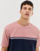 Asos Design Organic T-shirt With Contrast Yoke In Navy