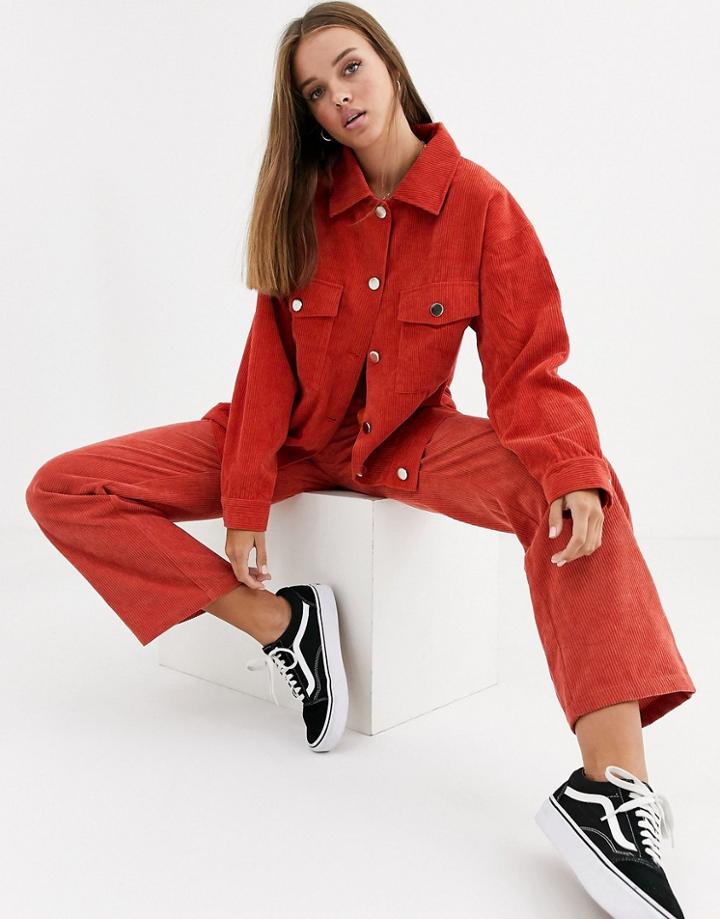 Daisy Street Oversized Trucker Jacket In Cord