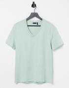 Asos Design T-shirt With V-neck In Green