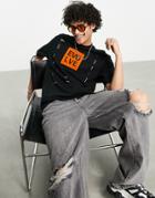 Topman Oversized T-shirt With Evolve Box Print In Black