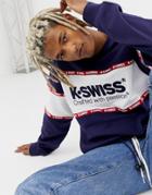 K-swiss Modesto Oversized Paneled Sweatshirt In Navy - Navy