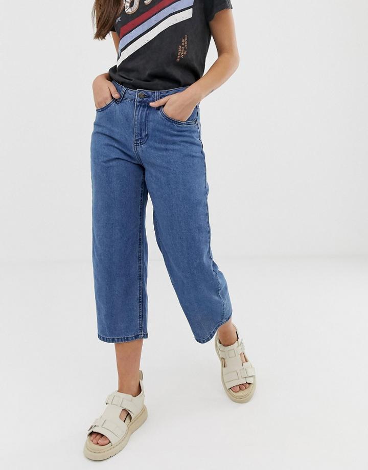 Noisy May Wide Leg Cropped Jean-blue