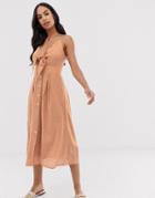 Y.a.s Textured Knot Front Summer Dress-multi