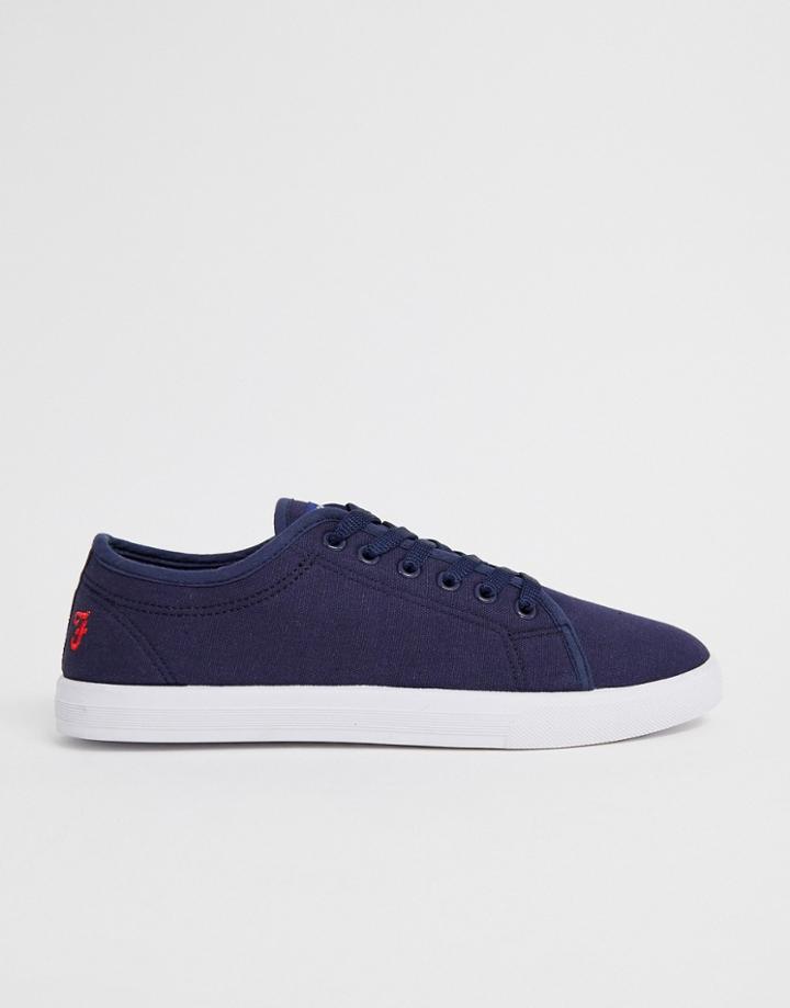 Farah Canvas Plimsoll In Navy - Navy