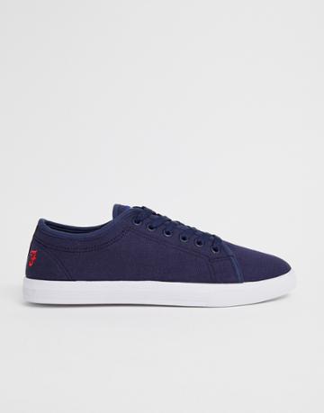 Farah Canvas Plimsoll In Navy - Navy