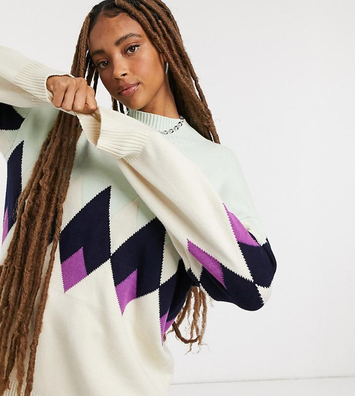 Annorlunda Sweater In Argyle-multi