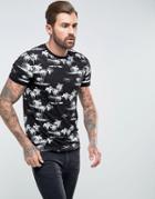 Asos T-shirt With All Over Palm Tree Print - Black