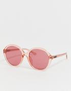 Quay Australia X Benefit Tinted Love Round Sunglasses In Pink - Pink