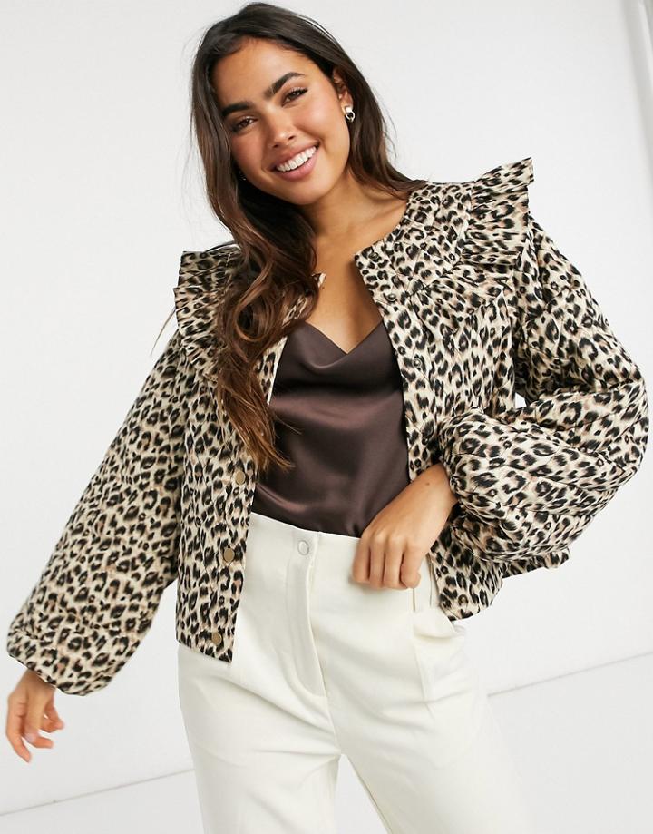 Vila Jacket In Leopard Print-multi