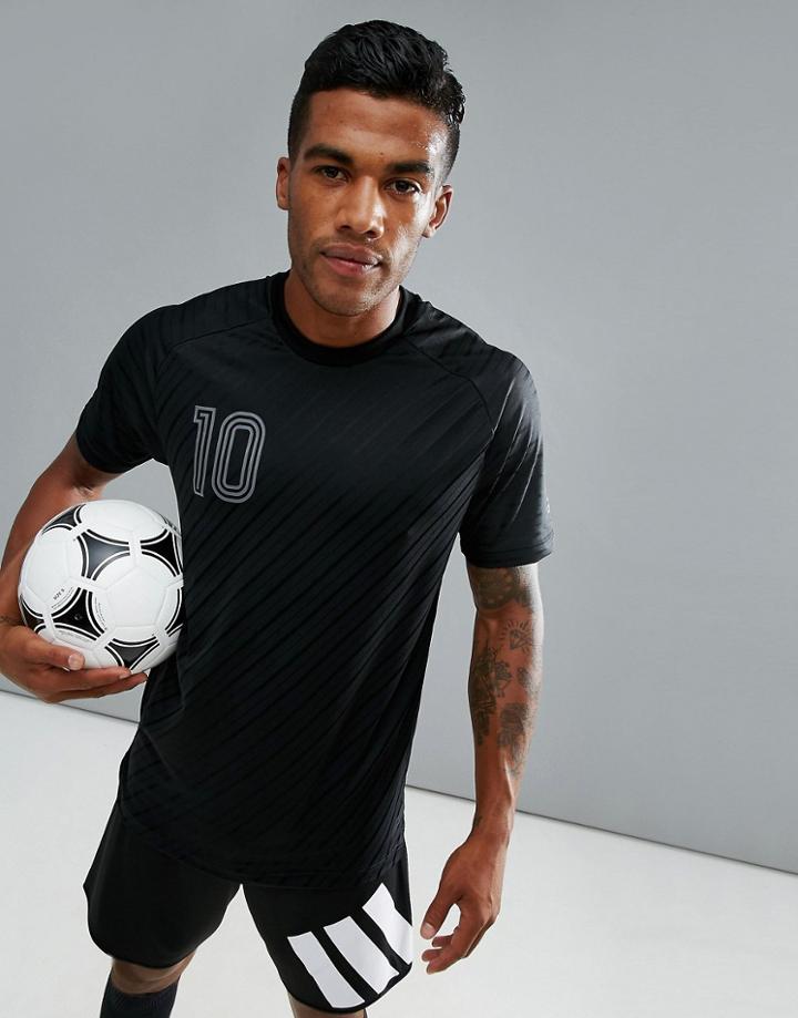 Adidas Football 10 T-shirt In Black Bq6882 - Black