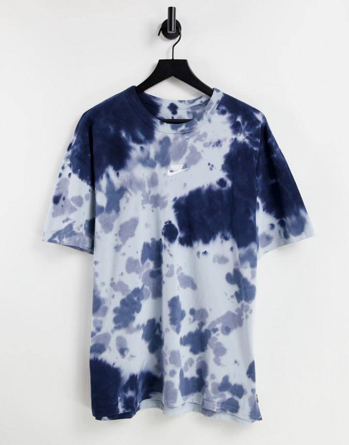 Nike Premium Essentials Oversized Heavyweight Tie-dye T-shirt In Dark Gray-grey