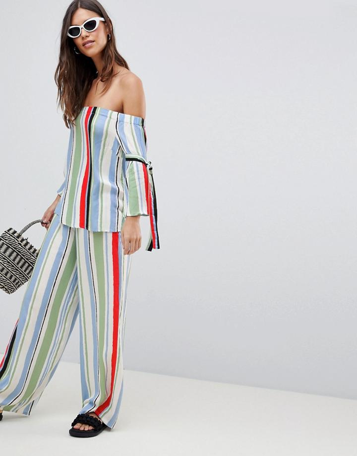 Vila Stripe Wide Leg Pants - Multi