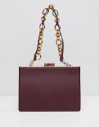 Asos Design Frame Bag With Statement Chain - Brown