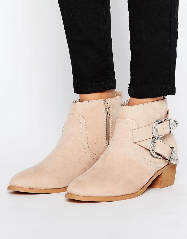 Asos Arizona Western Ankle Boots - Beige