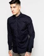 Scotch & Soda Shirt In Stretch Cotton - Blue