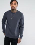 Asos Sweatshirt In Washed Black - Black