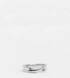 Asos Design Curve Ring In Abstract Design In Silver Tone