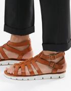 Dune Leather Sandals In Tan - Tan