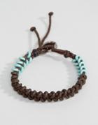 Icon Brand Wax Cord Bracelet In Brown/green - Brown