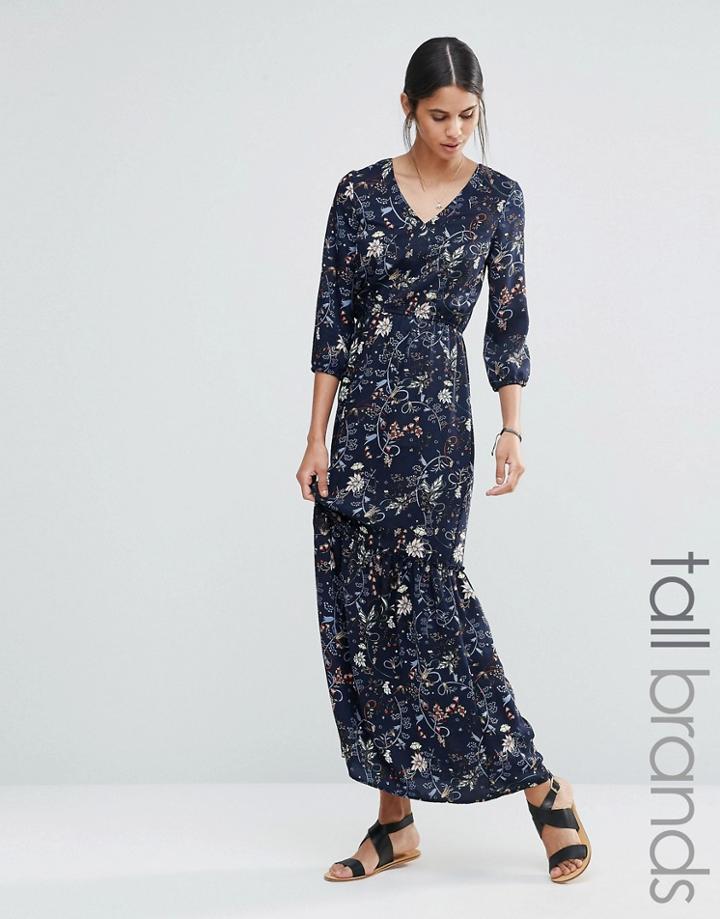 Vero Moda Tall V Neck Maxi Dress - Navy