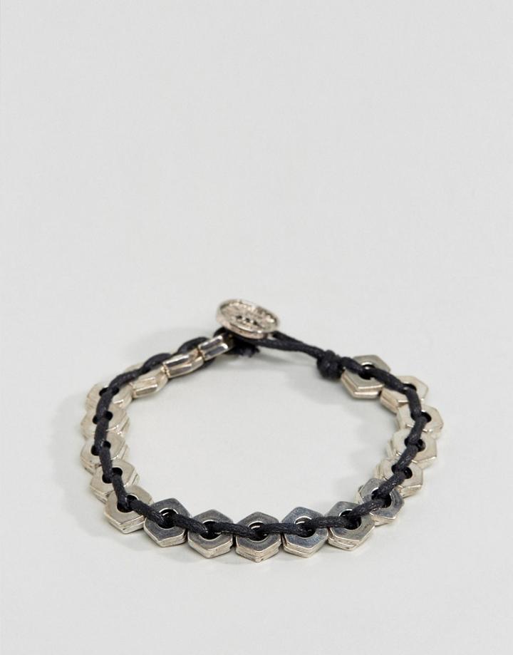 Asos Bracelet With Burnished Metalwork - Silver