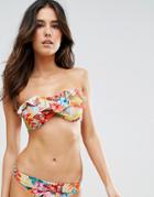 Seafolly Frill Front Bandeau Bikini Top - Multi