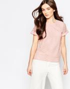 Hedonia Faith Lace Top With Turn Up Sleeves - Nude