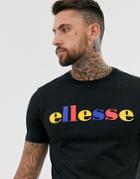 Ellesse Reno T-shirt With Multi Logo In Black - Black
